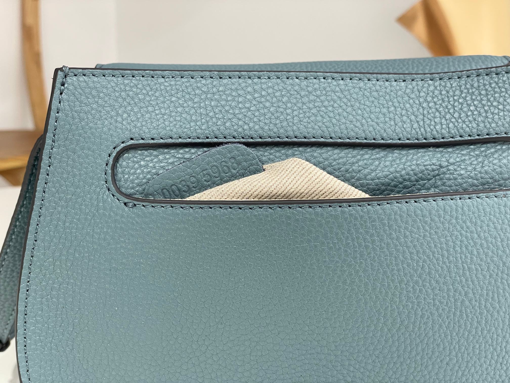 Chloe Marcie Saddle Shoulder Bag In Light Blue Grained Leather